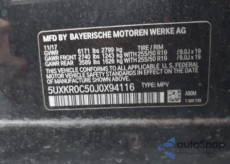 2018 BMW X5 xDrive35I z USA, uszkodzony, nr VIN 5UXKR0C50J0X94116